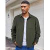 imageCOOFANDY Mens Flannel Shirts Long Sleeve Casual Cotton Plaid Button Down Shirt Jacket with PocketsArmy Green