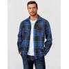 imageCOOFANDY Mens Flannel Shirts Long Sleeve Casual Cotton Plaid Button Down Shirt Jacket with PocketsBlackblue Plaid