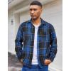 imageCOOFANDY Mens Flannel Shirts Long Sleeve Casual Cotton Plaid Button Down Shirt Jacket with PocketsBlackblue Plaid