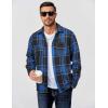 imageCOOFANDY Mens Flannel Shirts Long Sleeve Casual Cotton Plaid Button Down Shirt Jacket with PocketsBlackblue Plaid