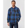 imageCOOFANDY Mens Flannel Shirts Long Sleeve Casual Cotton Plaid Button Down Shirt Jacket with PocketsBlackblue Plaid