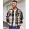 imageCOOFANDY Mens Flannel Shirts Long Sleeve Casual Cotton Plaid Button Down Shirt Jacket with PocketsBlackkhaki Plaid