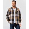 imageCOOFANDY Mens Flannel Shirts Long Sleeve Casual Cotton Plaid Button Down Shirt Jacket with PocketsBlackkhaki Plaid