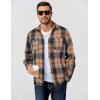 imageCOOFANDY Mens Flannel Shirts Long Sleeve Casual Cotton Plaid Button Down Shirt Jacket with PocketsBlackorange Plaid