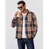 imageCOOFANDY Mens Flannel Shirts Long Sleeve Casual Cotton Plaid Button Down Shirt Jacket with PocketsBlackorange Plaid