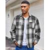 imageCOOFANDY Mens Flannel Shirts Long Sleeve Casual Cotton Plaid Button Down Shirt Jacket with PocketsGraphite Black