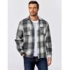 imageCOOFANDY Mens Flannel Shirts Long Sleeve Casual Cotton Plaid Button Down Shirt Jacket with PocketsGraphite Black