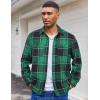imageCOOFANDY Mens Flannel Shirts Long Sleeve Casual Cotton Plaid Button Down Shirt Jacket with PocketsGreenblack Plaid