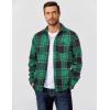 imageCOOFANDY Mens Flannel Shirts Long Sleeve Casual Cotton Plaid Button Down Shirt Jacket with PocketsGreenblack Plaid