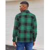imageCOOFANDY Mens Flannel Shirts Long Sleeve Casual Cotton Plaid Button Down Shirt Jacket with PocketsGreenblack Plaid