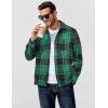 imageCOOFANDY Mens Flannel Shirts Long Sleeve Casual Cotton Plaid Button Down Shirt Jacket with PocketsGreenblack Plaid