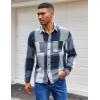 imageCOOFANDY Mens Flannel Shirts Long Sleeve Casual Cotton Plaid Button Down Shirt Jacket with PocketsNavy Blue Plaid