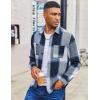 imageCOOFANDY Mens Flannel Shirts Long Sleeve Casual Cotton Plaid Button Down Shirt Jacket with PocketsNavy Blue Plaid