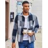imageCOOFANDY Mens Flannel Shirts Long Sleeve Casual Cotton Plaid Button Down Shirt Jacket with PocketsNavy Blue Plaid