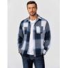 imageCOOFANDY Mens Flannel Shirts Long Sleeve Casual Cotton Plaid Button Down Shirt Jacket with PocketsNavy Blue Plaid