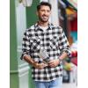 imageCOOFANDY Mens Flannel Shirts Long Sleeve Casual Plaid Button Down Shirt Cotton Shirt Cowboy Work Shirts with PocketsBlack