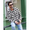 imageCOOFANDY Mens Flannel Shirts Long Sleeve Casual Plaid Button Down Shirt Cotton Shirt Cowboy Work Shirts with PocketsBlack