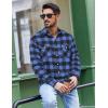 imageCOOFANDY Mens Flannel Shirts Long Sleeve Casual Plaid Button Down Shirt Cotton Shirt Cowboy Work Shirts with PocketsBlue