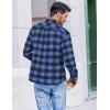 imageCOOFANDY Mens Flannel Shirts Long Sleeve Casual Plaid Button Down Shirt Cotton Shirt Cowboy Work Shirts with PocketsBlue
