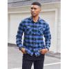 imageCOOFANDY Mens Flannel Shirts Long Sleeve Casual Plaid Button Down Shirt Cotton Shirt Cowboy Work Shirts with PocketsBlue