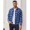 imageCOOFANDY Mens Flannel Shirts Long Sleeve Casual Plaid Button Down Shirt Cotton Shirt Cowboy Work Shirts with PocketsBlue