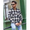 imageCOOFANDY Mens Flannel Shirts Long Sleeve Casual Plaid Button Down Shirt Cotton Shirt Cowboy Work Shirts with PocketsBluewhite