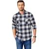 imageCOOFANDY Mens Flannel Shirts Long Sleeve Casual Plaid Button Down Shirt Cotton Shirt Cowboy Work Shirts with PocketsBluewhite