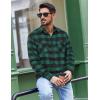 imageCOOFANDY Mens Flannel Shirts Long Sleeve Casual Plaid Button Down Shirt Cotton Shirt Cowboy Work Shirts with PocketsGreen