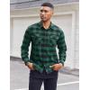 imageCOOFANDY Mens Flannel Shirts Long Sleeve Casual Plaid Button Down Shirt Cotton Shirt Cowboy Work Shirts with PocketsGreen