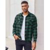 imageCOOFANDY Mens Flannel Shirts Long Sleeve Casual Plaid Button Down Shirt Cotton Shirt Cowboy Work Shirts with PocketsGreen