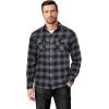 imageCOOFANDY Mens Flannel Shirts Long Sleeve Casual Plaid Button Down Shirt Cotton Shirt Cowboy Work Shirts with PocketsGreyblue
