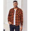 imageCOOFANDY Mens Flannel Shirts Long Sleeve Casual Plaid Button Down Shirt Cotton Shirt Cowboy Work Shirts with PocketsOrange