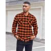 imageCOOFANDY Mens Flannel Shirts Long Sleeve Casual Plaid Button Down Shirt Cotton Shirt Cowboy Work Shirts with PocketsOrange