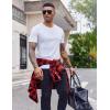 imageCOOFANDY Mens Flannel Shirts Long Sleeve Casual Plaid Button Down Shirt Cotton Shirt Cowboy Work Shirts with PocketsRed
