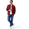 imageCOOFANDY Mens Flannel Shirts Long Sleeve Casual Plaid Button Down Shirt Cotton Shirt Cowboy Work Shirts with PocketsRed