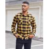 imageCOOFANDY Mens Flannel Shirts Long Sleeve Casual Plaid Button Down Shirt Cotton Shirt Cowboy Work Shirts with PocketsYellow