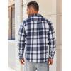 imageCOOFANDY Mens Flannel Shirts Long Sleeve Cotton Plaid Shirt Jacket Casual Button Down Shirt with PocketsBlue