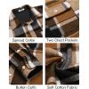imageCOOFANDY Mens Flannel Shirts Long Sleeve Cotton Plaid Shirt Jacket Casual Button Down Shirt with PocketsKhaki