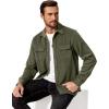 imageCOOFANDY Mens Flannel Shirts Long Sleeve Cotton Plaid Shirt Jacket Casual Button Down Shirt with PocketsSolid Army Green