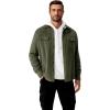 imageCOOFANDY Mens Flannel Shirts Long Sleeve Cotton Plaid Shirt Jacket Casual Button Down Shirt with PocketsSolid Army Green