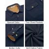 imageCOOFANDY Mens Flannel Shirts Long Sleeve Cotton Plaid Shirt Jacket Casual Button Down Shirt with PocketsSolid Navy Blue