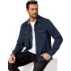 imageCOOFANDY Mens Flannel Shirts Long Sleeve Cotton Plaid Shirt Jacket Casual Button Down Shirt with PocketsSolid Navy Blue