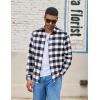 imageCOOFANDY Mens Flannel Shirts Long Sleeve Lightweight Plaid Shirt Casual Button Down Shirts with PocketBlack