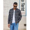 imageCOOFANDY Mens Flannel Shirts Long Sleeve Lightweight Plaid Shirt Casual Button Down Shirts with PocketNavy Blue