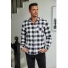 imageCOOFANDY Mens Flannel Shirts Long Sleeve Plaid Button Down Shirt Casual Cotton Shirt with PocketBuffalo Blackwhite