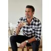 imageCOOFANDY Mens Flannel Shirts Long Sleeve Plaid Button Down Shirt Casual Cotton Shirt with PocketBuffalo Blackwhite