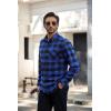 imageCOOFANDY Mens Flannel Shirts Long Sleeve Plaid Button Down Shirt Casual Cotton Shirt with PocketBuffalo Blueblack