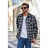 imageCOOFANDY Mens Flannel Shirts Long Sleeve Plaid Button Down Shirt Casual Cotton Shirt with PocketBuffalo Gray