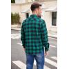 imageCOOFANDY Mens Flannel Shirts Long Sleeve Plaid Button Down Shirt Casual Cotton Shirt with PocketBuffalo Greenblack