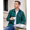 imageCOOFANDY Mens Flannel Shirts Long Sleeve Plaid Button Down Shirt Casual Cotton Shirt with PocketBuffalo Greenblack